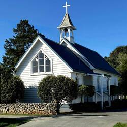 Church in quaint Matakana