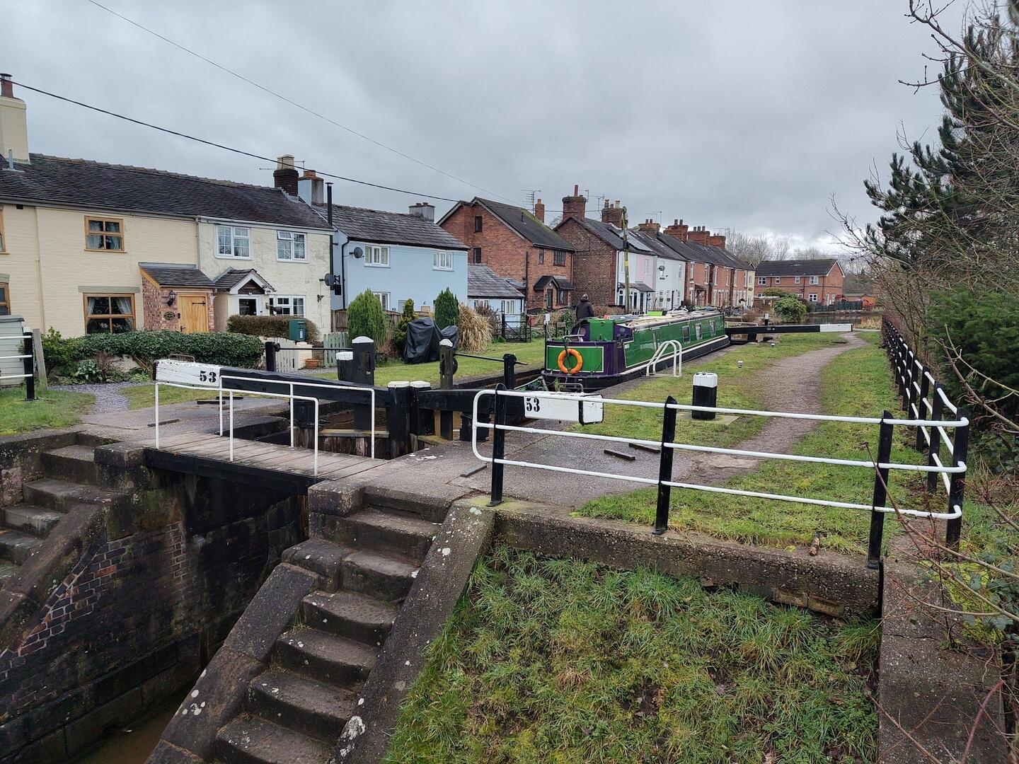 Thurlwood Top Lock with its pretty cottages