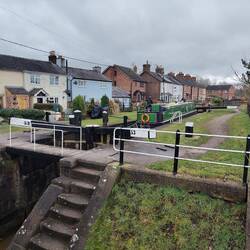 Thurlwood Top Lock with its pretty cottages