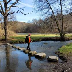 Trotz leichtem Hochwasser noch begehbar.