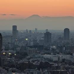 Blick auf den Mt. Fuji vom Tokyo Tower aus