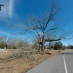 Vom Eisgewicht abgebrochen.