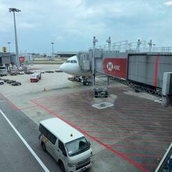 DQ-FJT (Island of Taveuni) at the gate in SIN awaiting its return to homebase as FJ362.