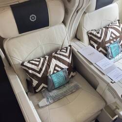 Old school angled lie flat seats on Fiji Airways' A330.
