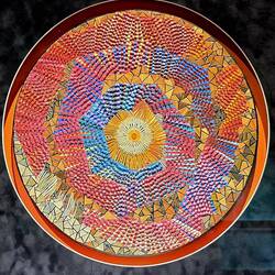 Love the colors of this wood mosaic!