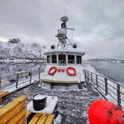 Auch das Boot war vereist