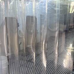 Men's loo only shielded by plastic