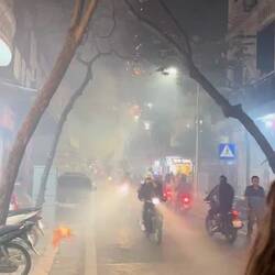 Local street fireworks on walk home