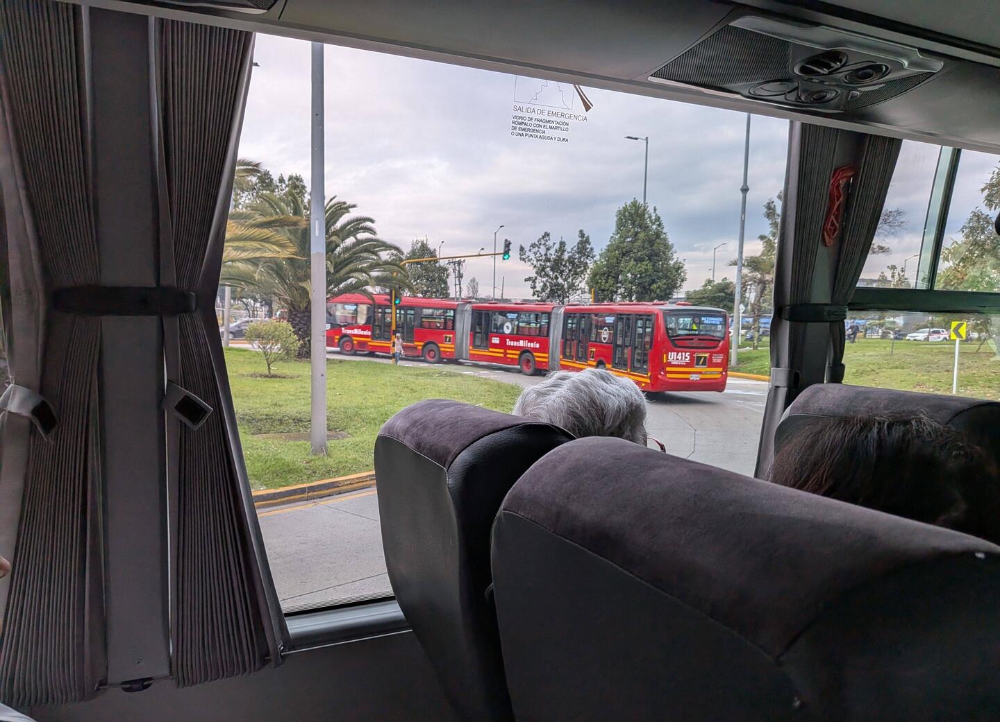 Bogota has bus only lanes with stations and scads of these 3 part buses which always seem to be full