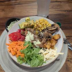 The Salento version of chicken salad,incl yucca and avoc