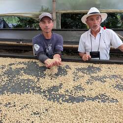 Middle grade beans are air fried and the skins removed