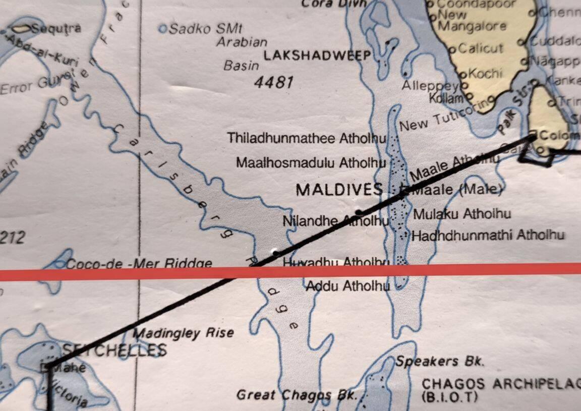 unsere Route über den Äquator