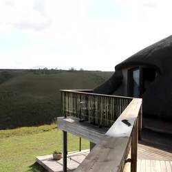 Aussicht ab der Terrasse von unserer Privat Loge "Black Rhino"