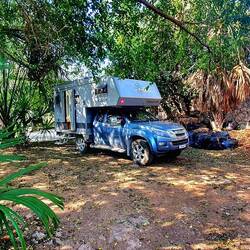 Stellplatz von letzter Nacht. Hostel.