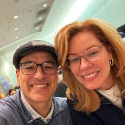 Sky club, and breakfast, first ones in when it opened at 4:45 am - trying to make our son proud!