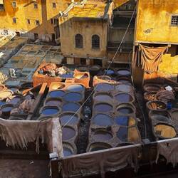 The tannery operates still using traditional methods