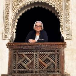 In the dorm window at a madrasa
