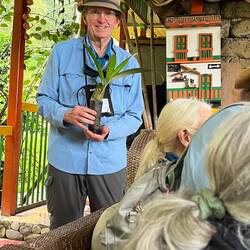 Tom was selected to donate a new palm tree to replace a dying one in the preserve.