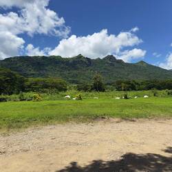 Profile of the male sleeping giant as viewed from The second pool at Tifajek Mud Pool & Hot Spring.