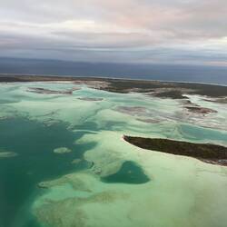 My seatmate took this photo for me while FJ822 was on finals over Christmas Island, Kiribati.