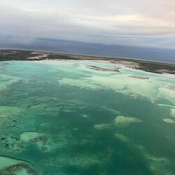 My seatmate took this photo for me while FJ822 was on finals over Christmas Island, Kiribati.