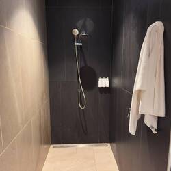 The shower at the Fiji Airways Premier Lounge.