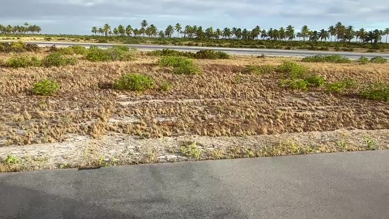 FJ822 taxiing and taking off from Runway 08 at Cassidy International Airport.