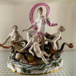 Meissen figurine "Allegory of Water" (19th century) ... Museo Davia Bargellini — Bologna, Italy.