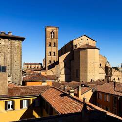 Can't resist sharing the amazing views from the Via Farini terrace ... San Petronio & Due Torri.