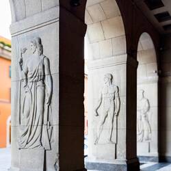 Arches @ the Questura — main provincial police HQ where we will be applying for residency — Bologna.