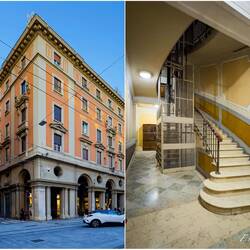 Via Cesare Battisti apartment building and foyer — Bologna, Italy.