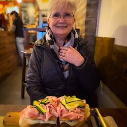 Mortadella bruschetta @ Dal Brillo ... I managed to eat half of it — Bologna, Italy.