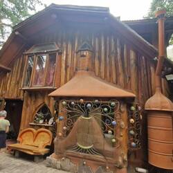 At the back of the quirky house
