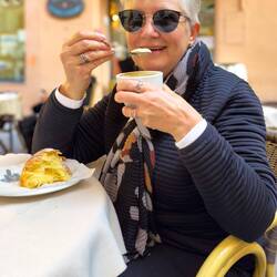 Enjoying the microfoam on my very first cappuccino ... Il Duca d'Amalfi — Bologna, Italy.