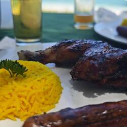 Als Hauptgang was deftiges. Die gebackene Banane war schneller weg, als ich ein Foto machen konnte.