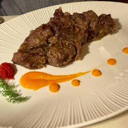 Hirschentrecôte mit Kastanienpanade