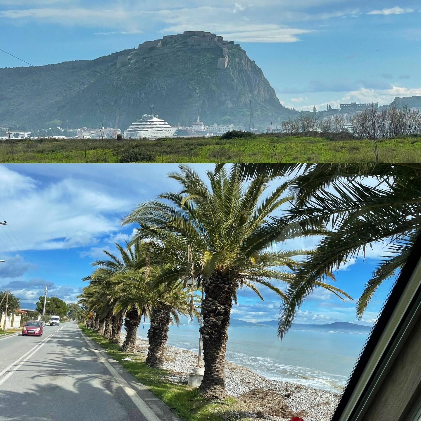 Nafplio ist schon deutlich zu erkennen..