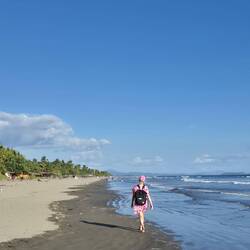 Fast unbebaut und von Palmen gesäumt