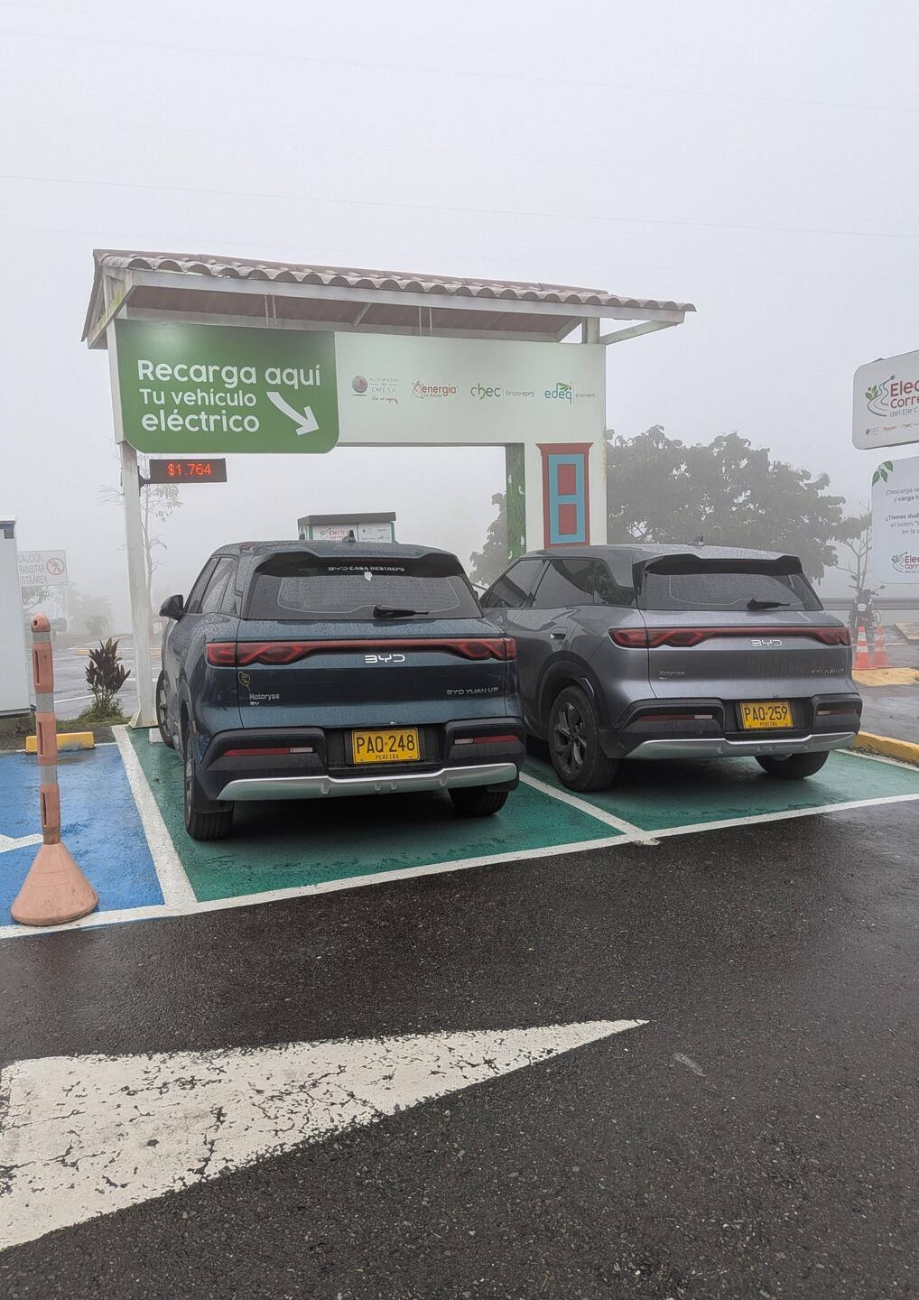 Chinese EVs at a rest stop