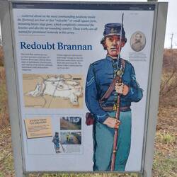 Eine der Batterien im neu gebauten Fort.