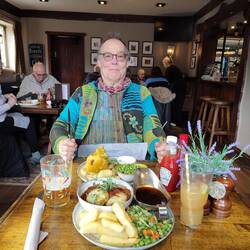 It was 'Chippy Tuesday' so Will had fish while Vicky had Cottage Pie
