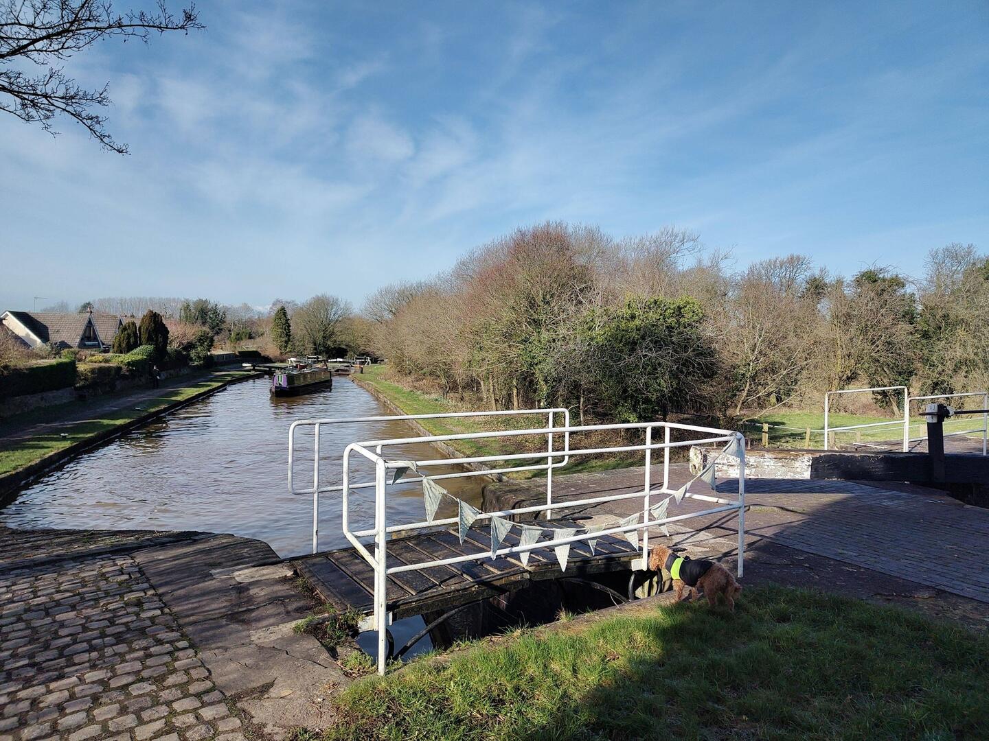 Bunting decorating one of the Lawton Treble Locks