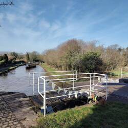 Bunting decorating one of the Lawton Treble Locks