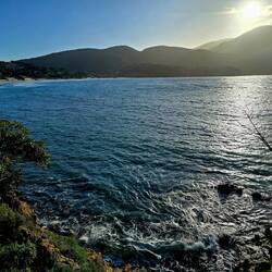 Ko sva skoraj na cilju naju pričaka sončno zahod...