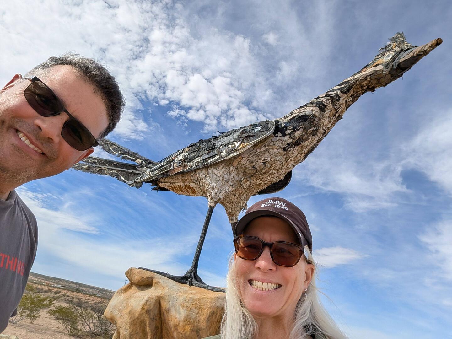The recycled roadrunner, it's at a rest stop right before Las Cruces on the 10 heading east