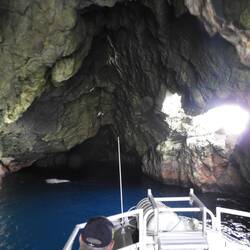 Calm seas = entering the caves