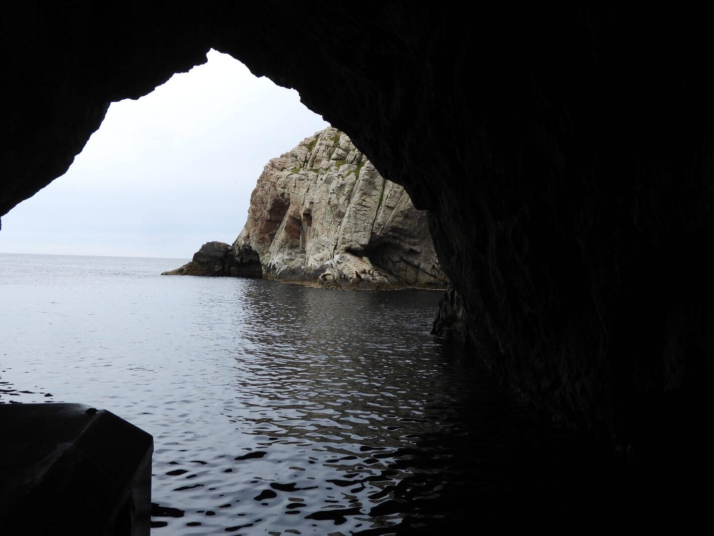 Inside a sea cave