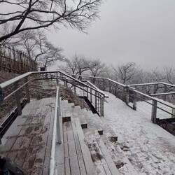 normalerweise stehen hier jede Menge Touristen, die sich einen Blick auf den Mt. Fuji erhoffen.