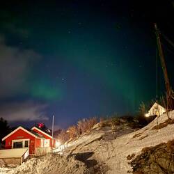 Noch ein kurzer Schnappschuss mit dem Handy vor unserer Unterkunft