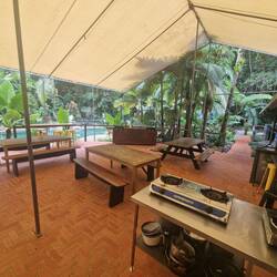 Gemeinschaftsküche in unserer Unterkunft